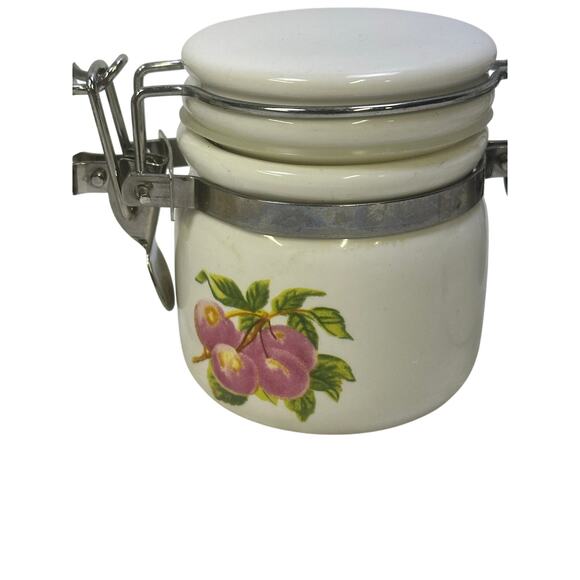 WCL Ceramic Mini Floral Design Spice Jar Canisters with Wooden Spoons-Set of 6 - Picture 3 of 13